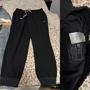 Figs Black high waisted Uman joggers